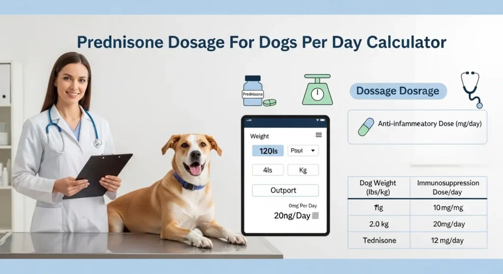 Prednisone Dosage For Dogs Per Day Calculator