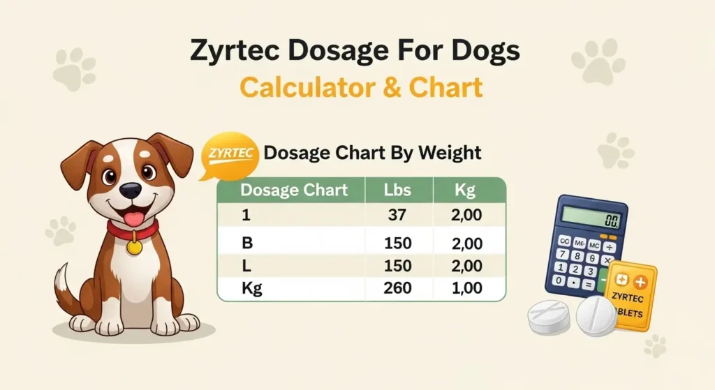 Zyrtec Dosage For Dogs Calculator & Char