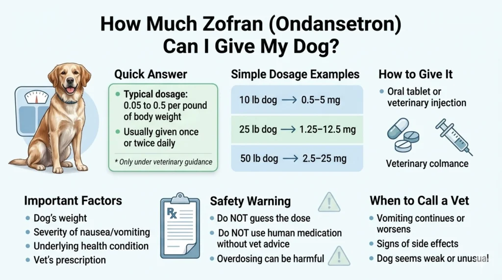 How Much Zofran Dosage Can i Give to my Dog