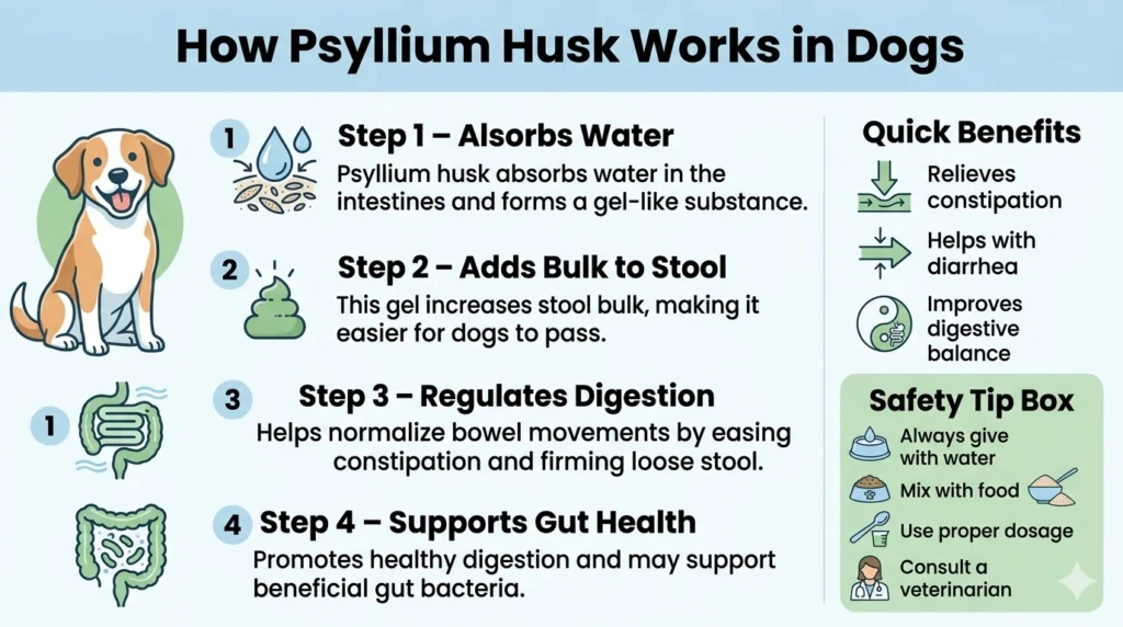 How Psyllium Husk Works in a Dogs Digestive System