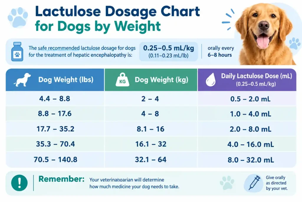 Lactulose Dosage Chart for Dogs by Weight