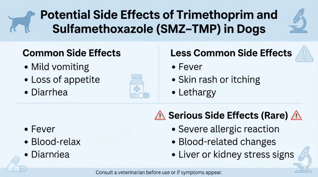 Potential Side Effects of Trimethoprim and Sulfamethoxazole (SMZ–TMP) in Dogs