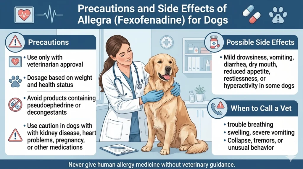 Precautions and Side Effects of Allegra (Fexofenadine) for Dogs