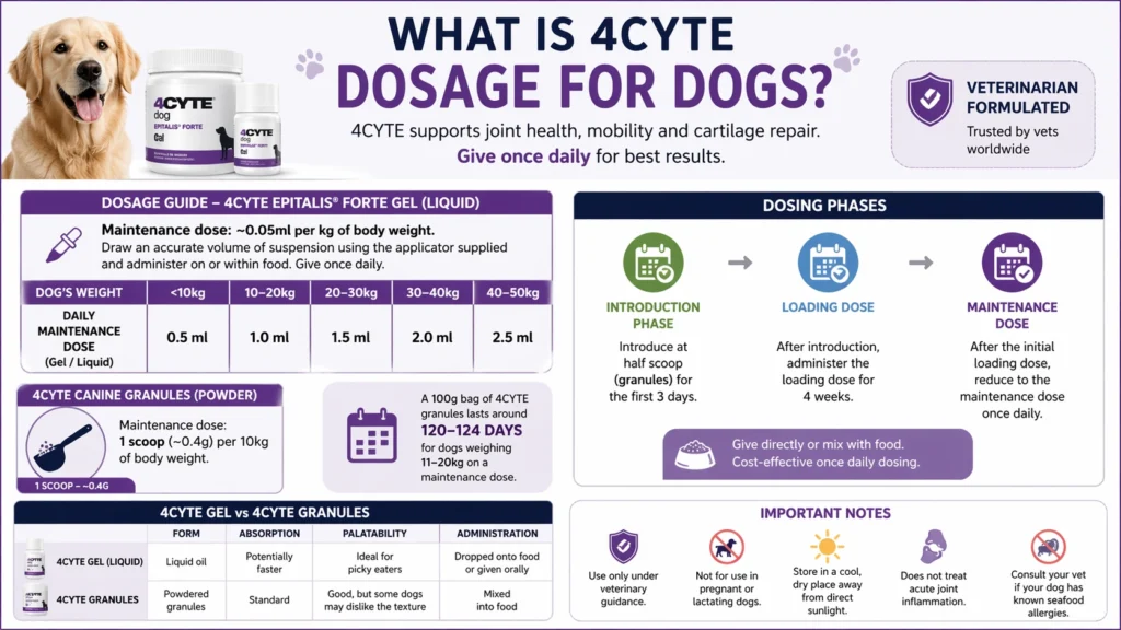 What Is 4CYTE Dosage for Dogs