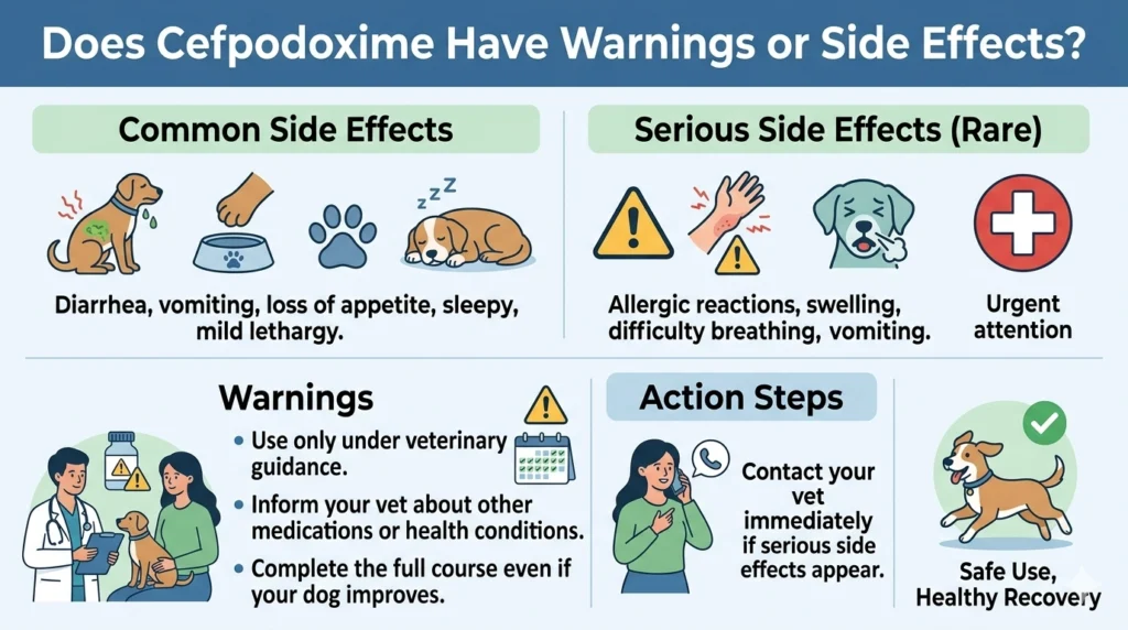 Does Cefpodoxime Have Warnings or Side Effects