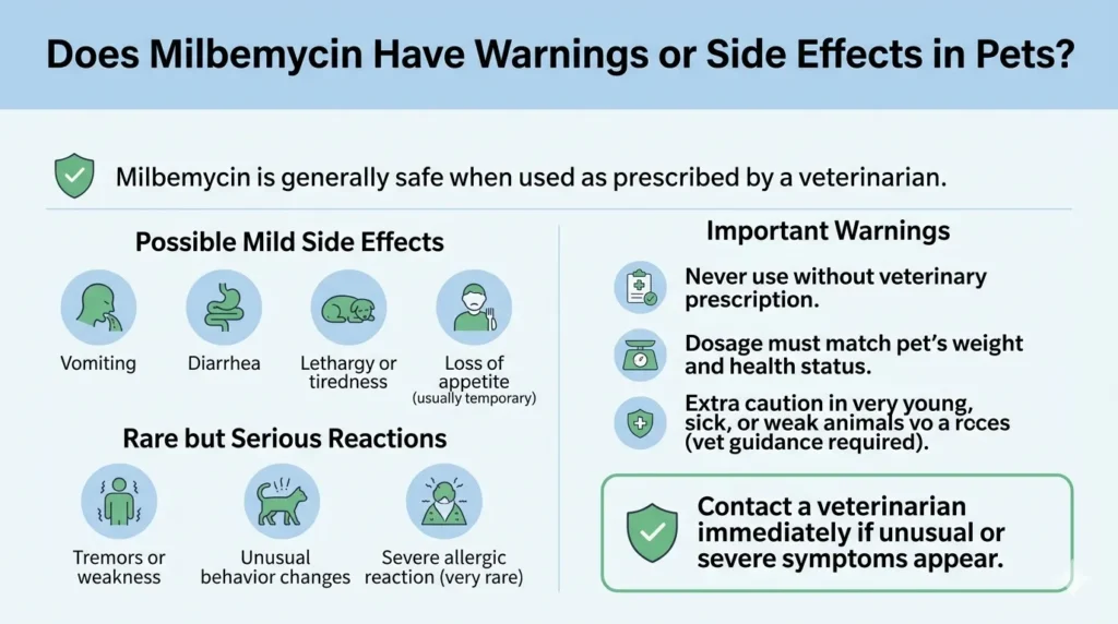 Does Milbemycin Have Warnings or Side Effects in Pets
