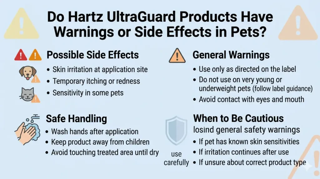 Do Hartz UltraGuard Products Have Warnings or Side Effects in Pets