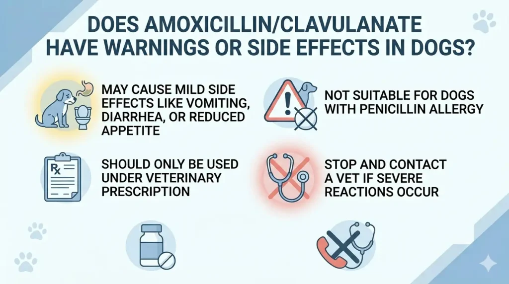 Amoxicillin/Clavulanate Dosage For Dogs Calculator & Safe Guide 3 Does Amoxicillin & Clavulanate Have Warnings or Side Effects