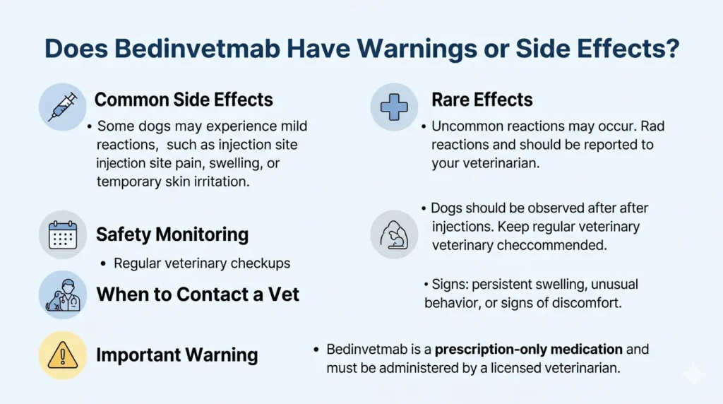 Does Bedinvetmab Have Warnings or Side Effects