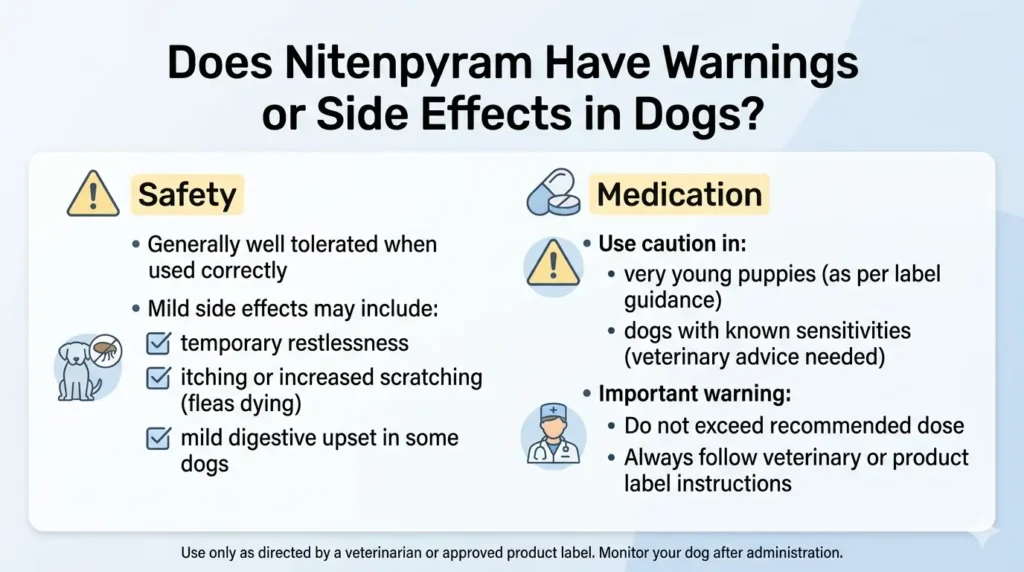Does Nitenpyram Have Warnings or Side Effects in Dogs