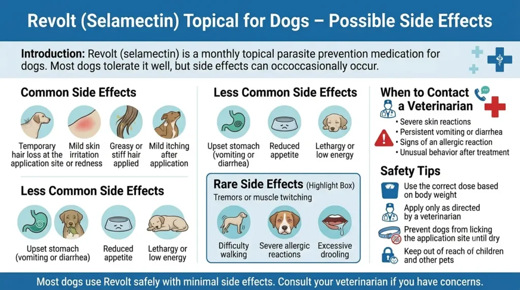 Revolt Dosage For Dogs Calculator: Safe Dosage Guide & Chart 2 Revolt (Selamectin) Topical for Dogs Side Effects