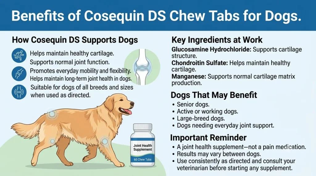 Cosequin DS Dosage For Dogs: Calculator & Safe Guide 2 Benefits of Cosequin DS Chew Tabs for Dogs