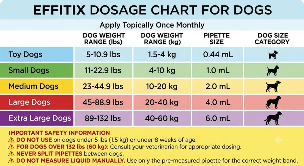 Effitix Dosage For Dogs: Calculator, Chart & Safe Guide 4 Effitix Dosage Chart For Dogs By Weight
