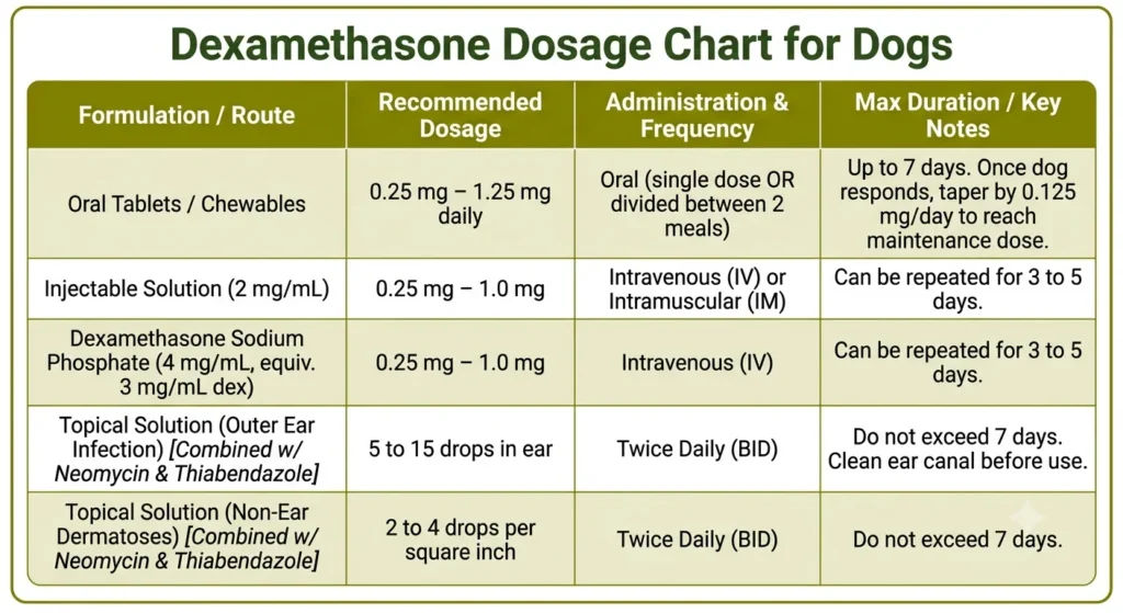 Dexamethasone Dosage Chart For Dogs By Weight