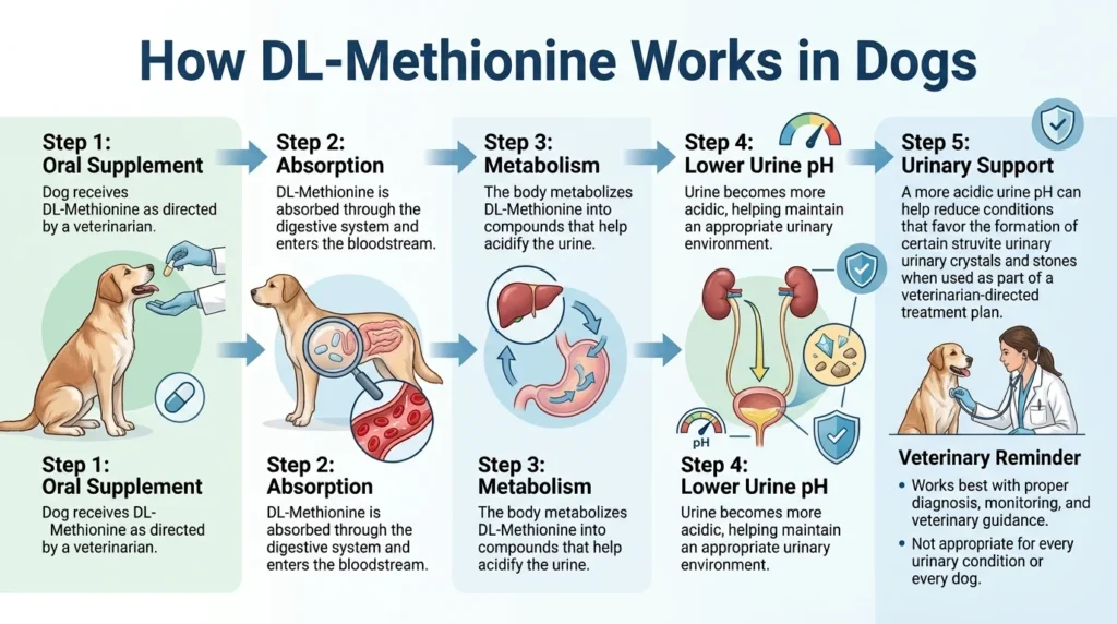 DL-Methionine Dosage For Dogs: Calculator & Safe Guide 2 How DL-Methionine Works