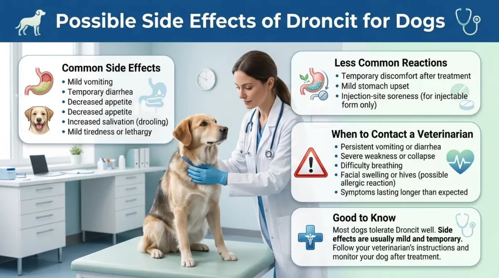 Possible Side Effects of Droncit for Dogs
