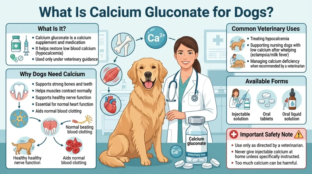 Calcium Gluconate Dosage For Dogs: Calculator & Safe Guide 1 What Is Calcium Gluconate for Dogs