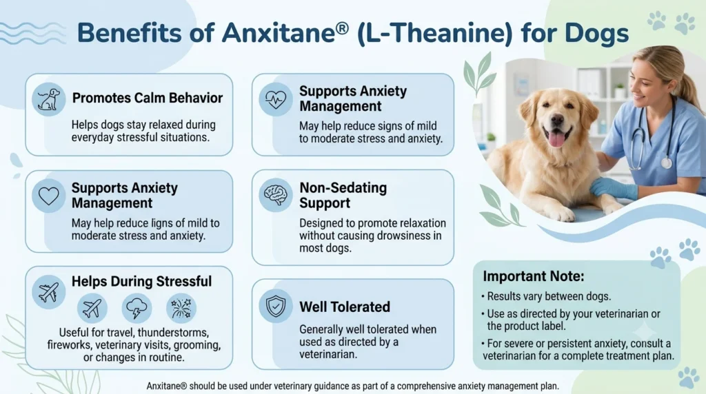 What are the benefits of Anxitane for dogs