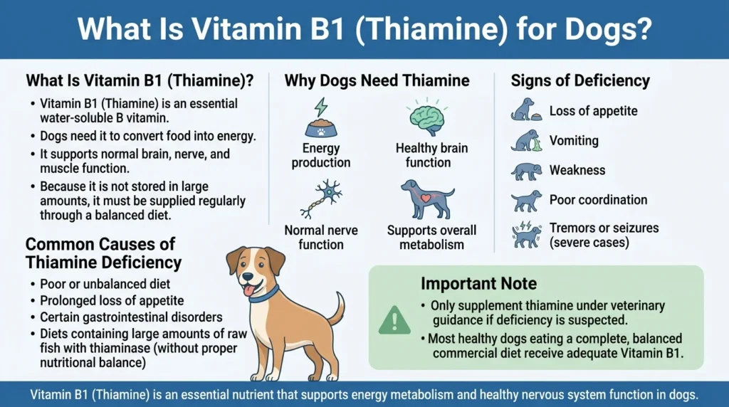 Thiamine Dosage For Dogs: Calculator, Chart & Safe Guide 1 What is Vitamin B1 (Thiamine) for Dogs